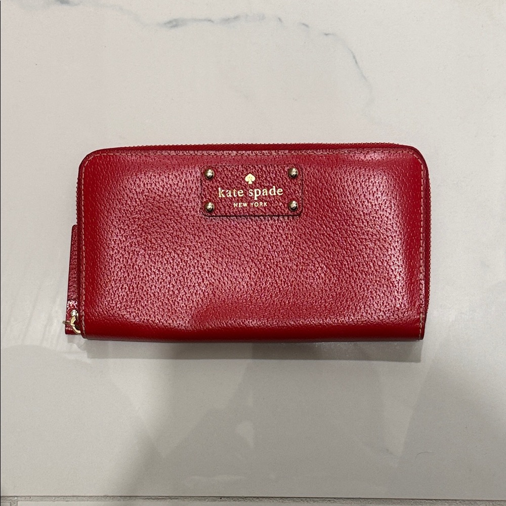 Kate Spade Large Red Leather Wallet
